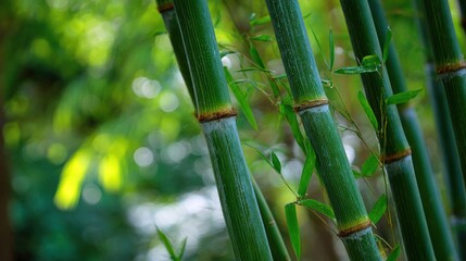 Obraz premium Closeup bamboo stalks in natural light