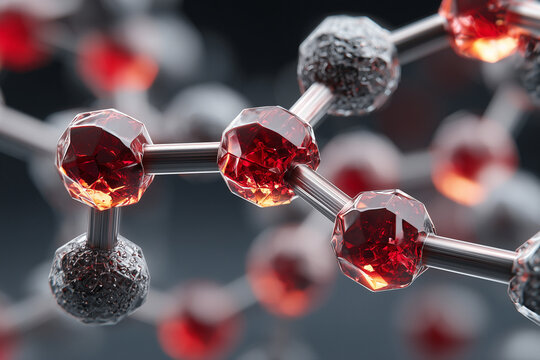Atomic structure of ruby crystal showing chromium substitution