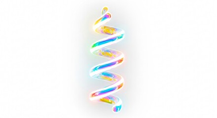 Stunning vibrant iridescent helix perfect for modern design and futuristic concepts with bright neon glow