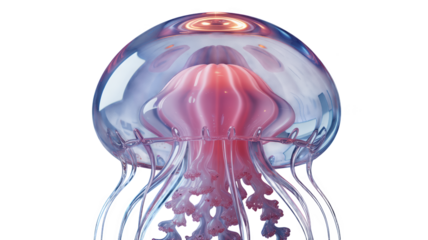 Translucent jellyfish pulsates with otherworldly radiance