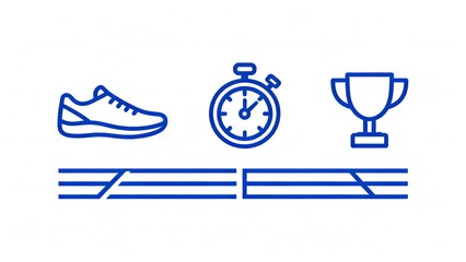 Running shoe stopwatch trophy track