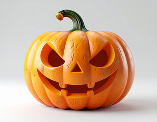 Halloween Pumpkin 3d Rendering on White Background