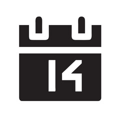 Solid calendar date icon, geometric bold shapes, Unicons Solid.