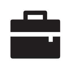 Solid style business briefcase icon, bold minimal vector, Unicons Solid design