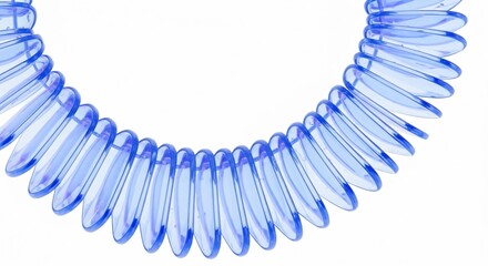 Delicate blue beaded necklace jewelry accent for fashion accessories and creative designs on white