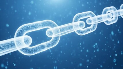 Connecting Chain Links Moving in Abstract Digital Space Animation - Powered by Adobe