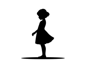  Illustration vector of a girl child silhouette.