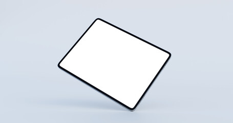 Angled tablet display mockup perspective view