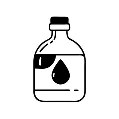 Illustration of a bottle with a drop symbol, representing liquid or substance