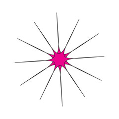 Pink Spiky Starburst with Radiating Lines