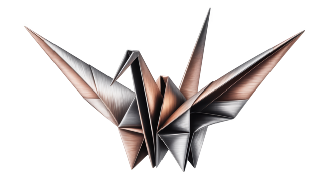Elegant origami crane, symbol of peace and hope origami art