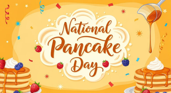 Happy National Pancake Day Delicious Breakfast Treat Celebration