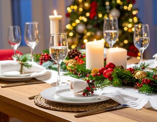 D&eacute;coration de table de no&euml;l.