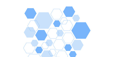 Abstract blue hexagon shape for frame illustration design