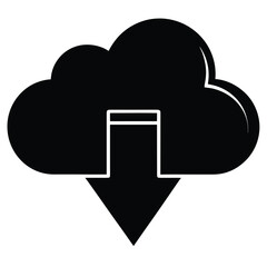 Cloud download icon vector illustration for web design and applications