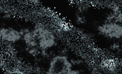 Abstract dark cloudy texture with glowing blue edges, cosmic nebula style background