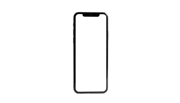 A sleek, black phone with a notch, centered against a pitch-black background