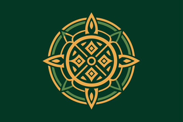 Geometric emblem with circular elements