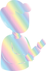 Holographic Silhouette of a Person Waving