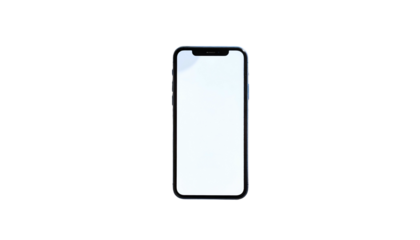 A high-angle, centered shot of a smartphone with a glowing white screen against a black background