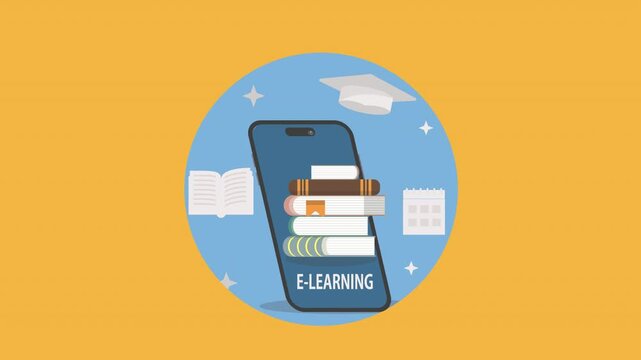Online courses e-learning vector banner,digital education through internet 