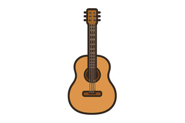 Naklejka premium Acoustic guitar musical instrument icon front view