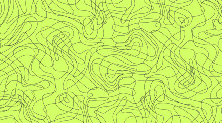 Fototapeta premium This image showcases a vibrant lime green backdrop adorned with intricate, meandering black lines, creating an abstract and visually engaging freeform pattern across the surface