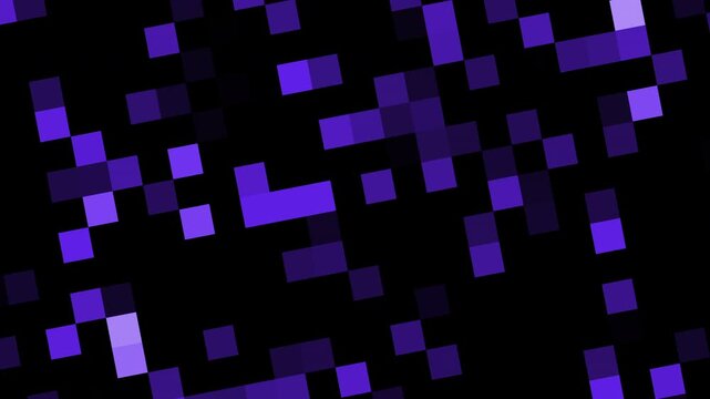A mesmerizing display of pixelated purple hues dancing across a dark backdrop, creating a dynamic