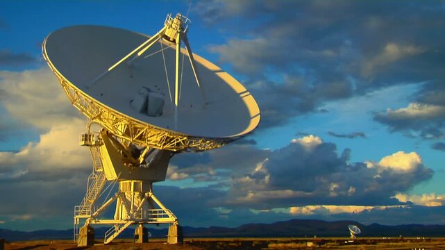 Very Large Array Radio Telescope at Sunset in New Mexico