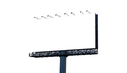 Large, empty rectangular billboard with a dark metallic frame, on a black background