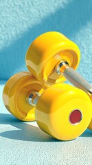 dumbbells resting on a textured surface during a fitness routine