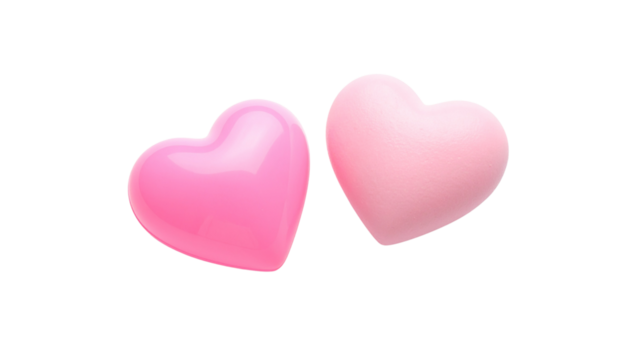 Minimal pink heart design element isolated on transparent background