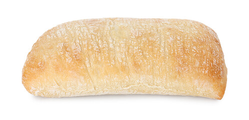 One tasty fresh ciabatta isolated on white