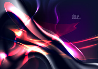 Abstract glass background. Vector liquid shape with transparency and glow.