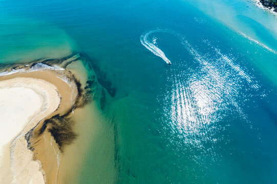 Looking down on sandbar in a tidal creek at Seventeen Seventy, Queensland.