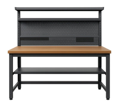 Modular workbench for customizable setups in a professional workshop.