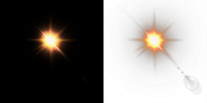 Bright glowing starburst overlay with radiant light effects on a dark background, creating a stunning visual impact for creative projects and design applications - Powered by Adobe