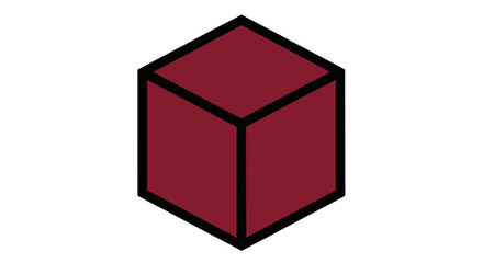 Minimalist geometric cube design with a modern aesthetic on a dark background