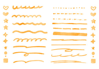 handwritten underline orange