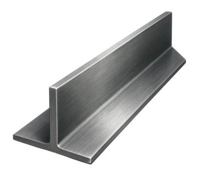 V-shaped metal profile for guiding concrete casting in civil engineering projects.