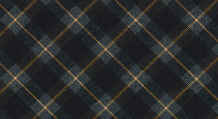 Dark Tartan Fabric Texture Seamless Diagonal Pattern Plaid Background Wallpaper Design