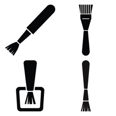 nail polish brush Line art Icon Set, Vector illustration silhouette Makeup & Beauty vector icon set