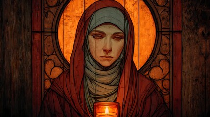 A haunting Slavic nun stands in silence, her presence bridging faith, myth, and the darker side of spirituality.