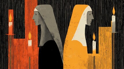A haunting Slavic nun stands in silence, her presence bridging faith, myth, and the darker side of spirituality.