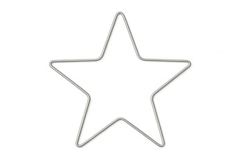 Obraz premium Silver wire star shape outline forming a decorative frame, symbolizing success, quality, and leadership, on transparent background