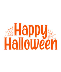 Happy Halloween typography clip art design on plain white transparent isolated background for card, shirt, hoodie, sweatshirt, apparel, card, tag, mug, icon, poster or badge