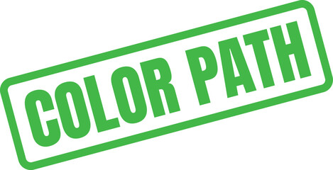Vibrant green stamp displaying Color Path text within a distinct rectangular outline on a clean white surface