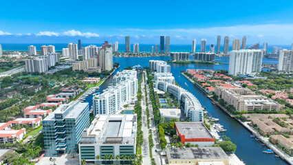 Miami Aventura, Sunny Isles and Miami Beach aerial view