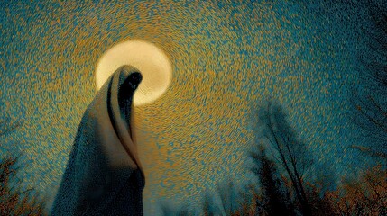 Gothic-style Slavic nun captured in dim ambience, evoking themes of devotion, solitude, and eerie grace.