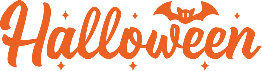 Halloween typography clip art design on plain white transparent isolated background for card, shirt, hoodie, sweatshirt, apparel, card, tag, mug, icon, poster or badge